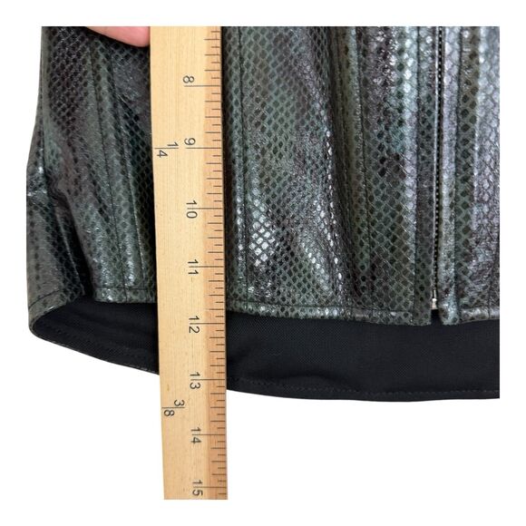 MIAOU Vegan Leather Strapless Corset Zipper Sz Medium Green Black Snake Print - Picture 4 of 5